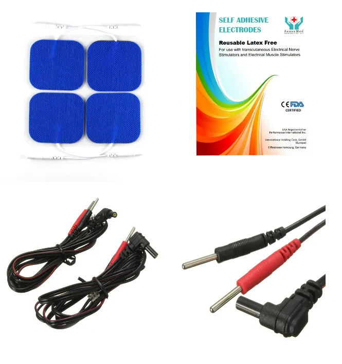 4 Electrodos + 2 Cables Tens Besmed Intensity Everyway Roovj Azul