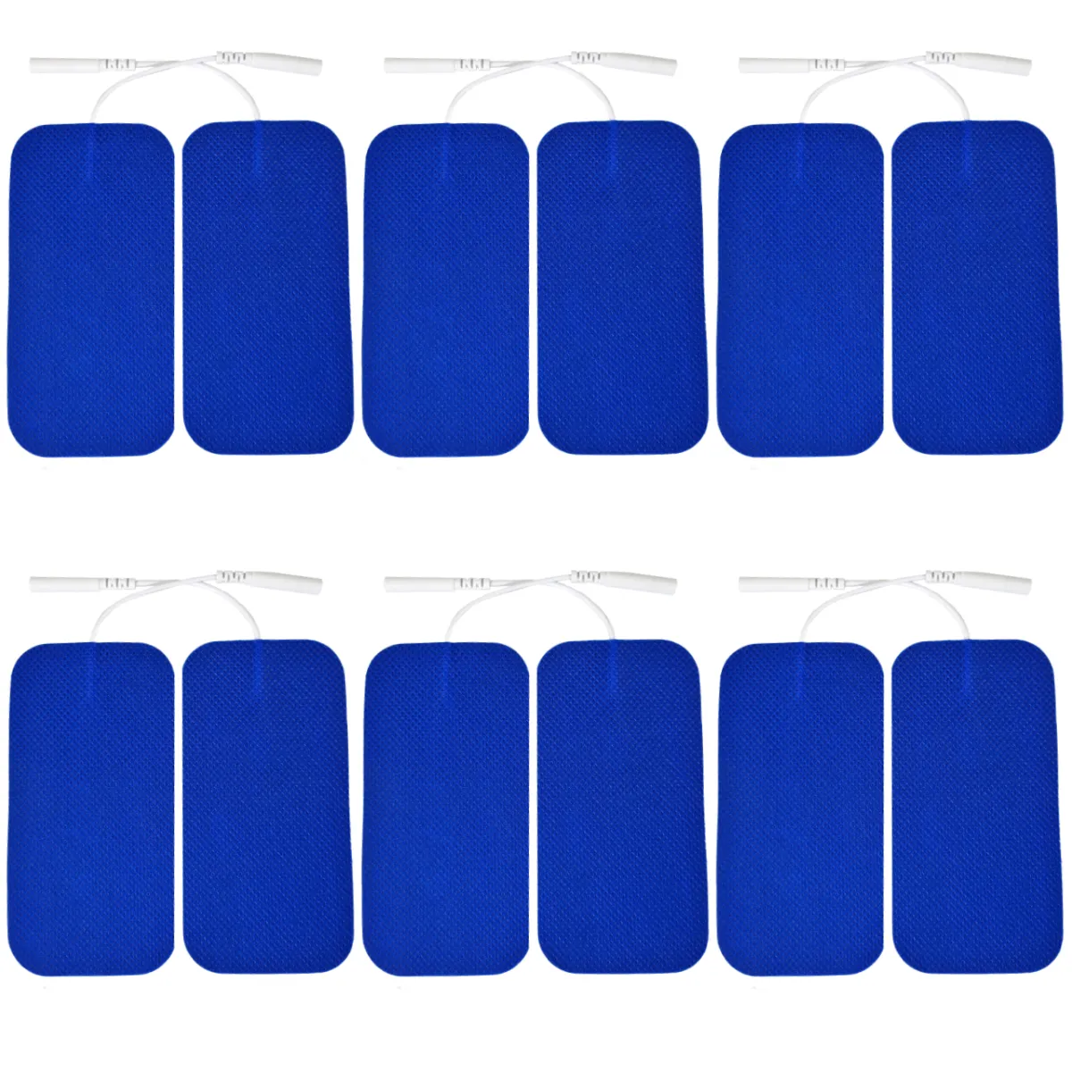 12 Electrodos 5x10 Azules PIN 2.0mm (Cola de Ratón)