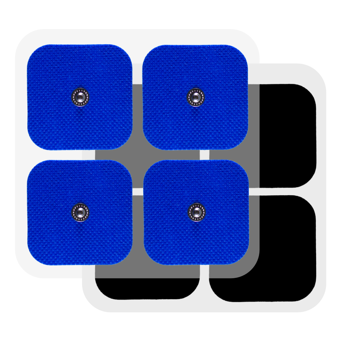 8 Electrodos Tens Pads Parches Cuadrados 5x5 Cola De Ratón Azul